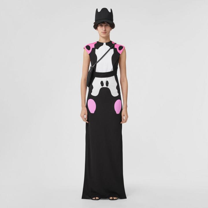 Burberry Burberry Sleeveless Abstract Print Viscose Dress, Size: 02