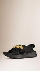 Burberry Prorsum Goldwork-embellished Sport Sandals