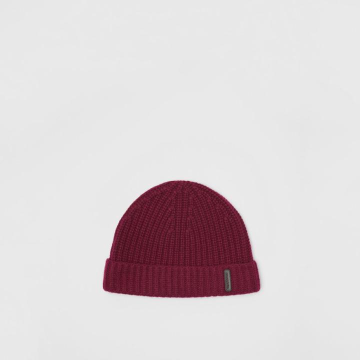 Burberry Burberry Rib Knit Cashmere Beanie, Purple