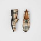 Burberry Burberry D-ring Detail Vintage Check Leather Loafers, Size: 43, Beige