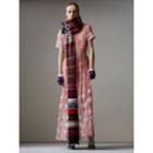 Burberry Burberry Short-sleeve Embroidered Tulle Dress, Size: 10, Pink