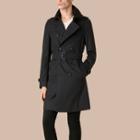 Burberry The Chelsea Gabardine Trench Coat With Lace Collar