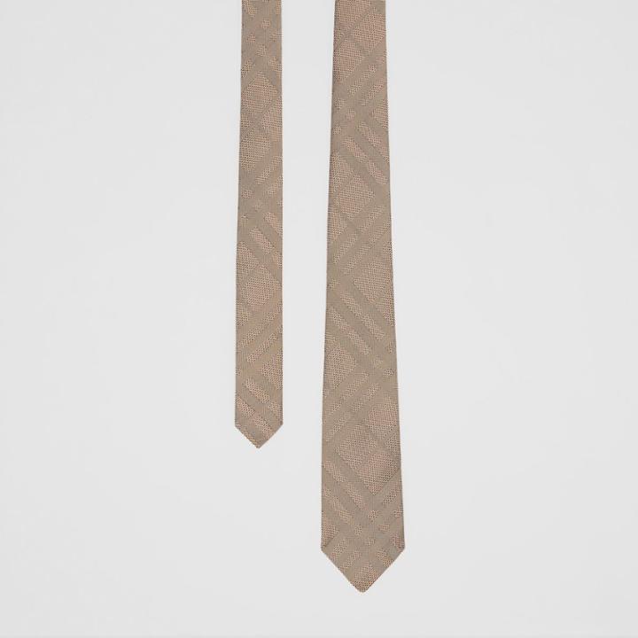 Burberry Burberry Classic Cut Check Silk Jacquard Tie, Beige