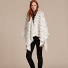 Burberry Burberry Fil Coupe Wool Cashmere Poncho, White