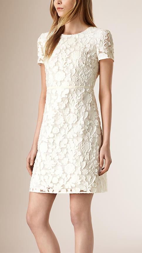 Burberry Fil Coup Cotton Silk Shift Dress