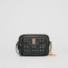 Burberry Burberry Small Quilted Check Lambskin Camera Bag, Black