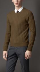 Burberry Burberry Aran Knit Wool Cashmere Sweater, Size: Xxl, Beige
