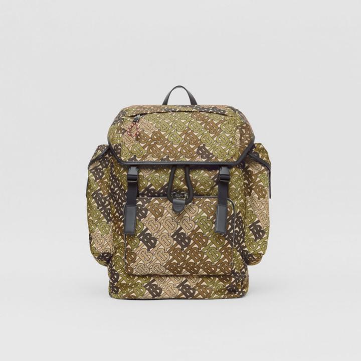 Burberry Burberry Medium Monogram Print Nylon Backpack, Green