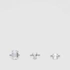 Burberry Burberry Solitaire Crystal And Palladium-plated Rings, Size: Os