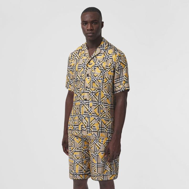 Burberry Burberry Logo And Vintage Check Print Silk Twill Shirt