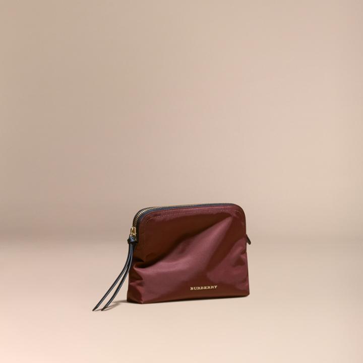 Burberry Burberry Zip-top Technical Nylon Pouch, Red