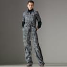 Burberry Burberry Check Cotton Silk Jumpsuit, Size: 04