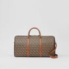 Burberry Burberry Monogram Print E-canvas And Leather Holdall, Brown