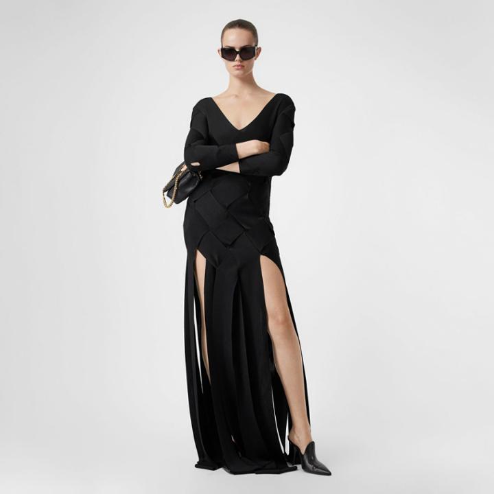 Burberry Burberry Long-sleeve Panelled Knit Gown, Black