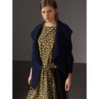 Burberry Burberry Cable Knit Wool Cashmere Wrap Cardigan, Blue