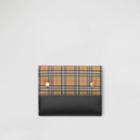 Burberry Burberry Small Scale Check And Leather Folding Wallet, Yellow