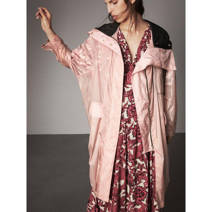 Burberry Burberry Hooded Lightweight Oversize Parka, Size: M, Purple