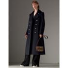 Burberry Burberry Doeskin Wool Military Coat, Size: 06, Blue