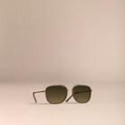 Burberry Burberry Square Frame Acetate And Leather Sunglasses, Grey