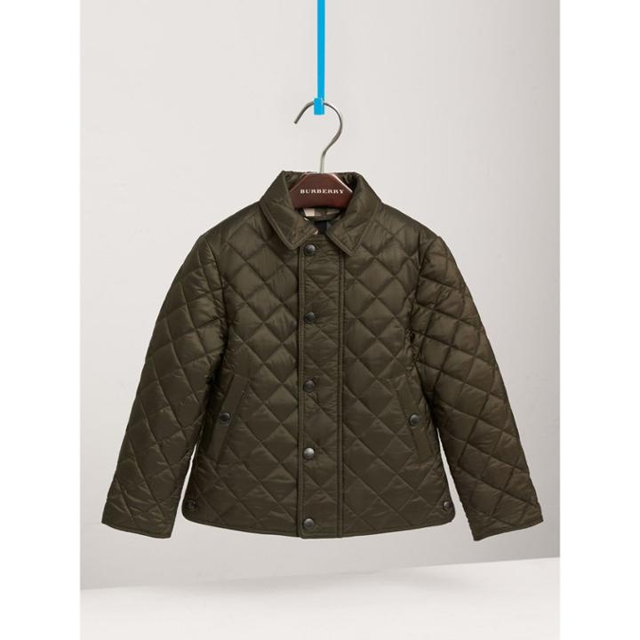 Burberry Burberry Diamond Quilted Jacket, Size: 10y, Green