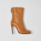 Burberry Burberry Vintage Check-lined Leather Ankle Boots, Size: 37, Orange