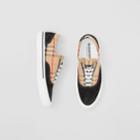 Burberry Burberry Vintage Check Cotton And Suede Sneakers, Size: 40, Black