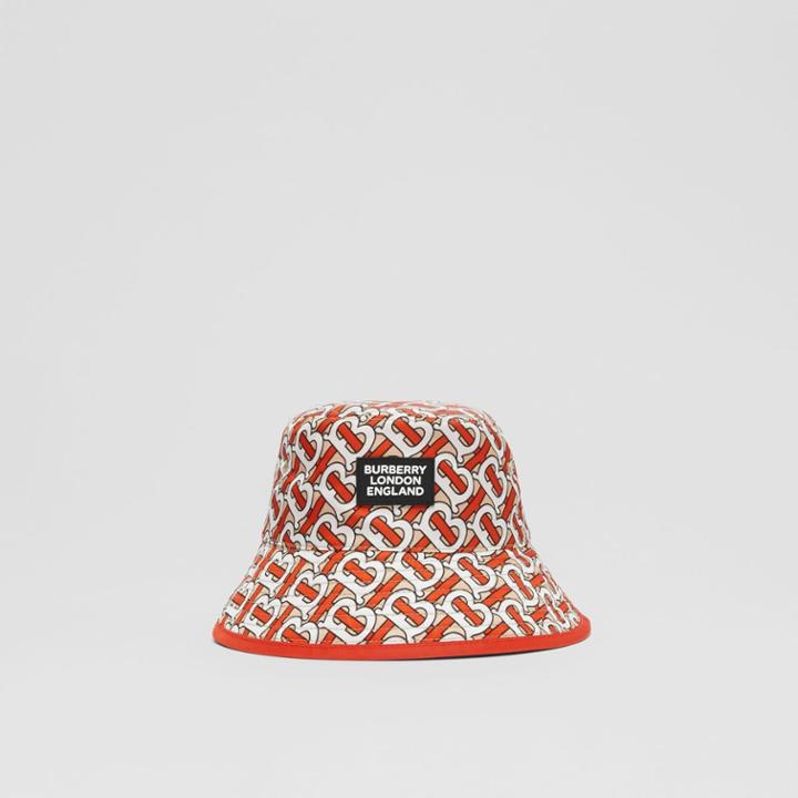 Burberry Burberry Childrens Reversible Monogram Print Bucket Hat, Red