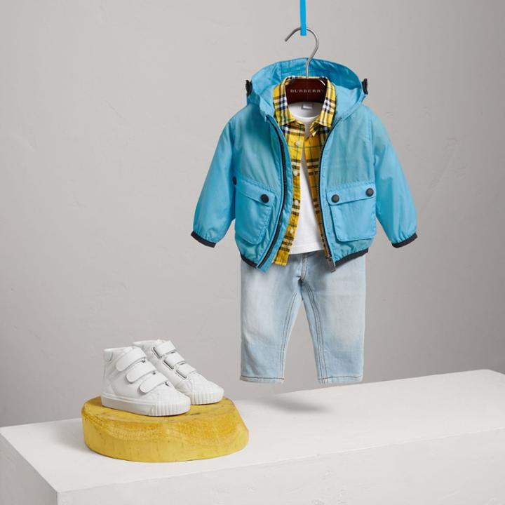 Burberry Burberry Showerproof Hooded Jacket, Size: 6m, Blue
