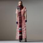 Burberry Burberry Short-sleeve Embroidered Tulle Dress, Size: 06, Pink