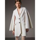 Burberry Burberry Double-faced Wool Cape Coat, Size: 04, White