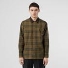 Burberry Burberry Contrast Collar Vintage Check Cotton Shirt, Green