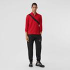 Burberry Burberry Long-sleeve Monogram Motif Cotton Piqu Polo Shirt, Red