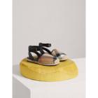 Burberry Burberry Leather Ankle Strap And House Check Espadrille Sandals, Size: 34