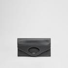 Burberry Burberry Small Topstitched Leather Pocket Clutch, Black