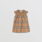 Burberry Burberry Childrens Smocked Vintage Check Cotton Dress, Size: 2y, Antique Yellow