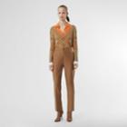 Burberry Burberry Wool Silk Mohair Linen Tailored Trousers, Size: 00, Brown