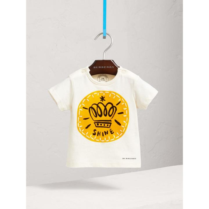 Burberry Burberry London Icons Print Cotton T-shirt, Size: 6m, White