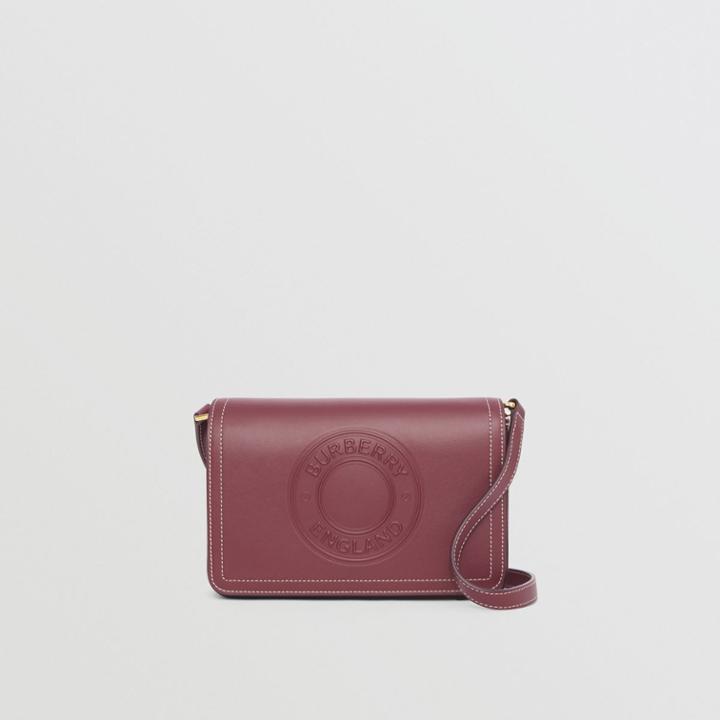 Burberry Burberry Debossed Logo Graphic Leather Crossbody Bag