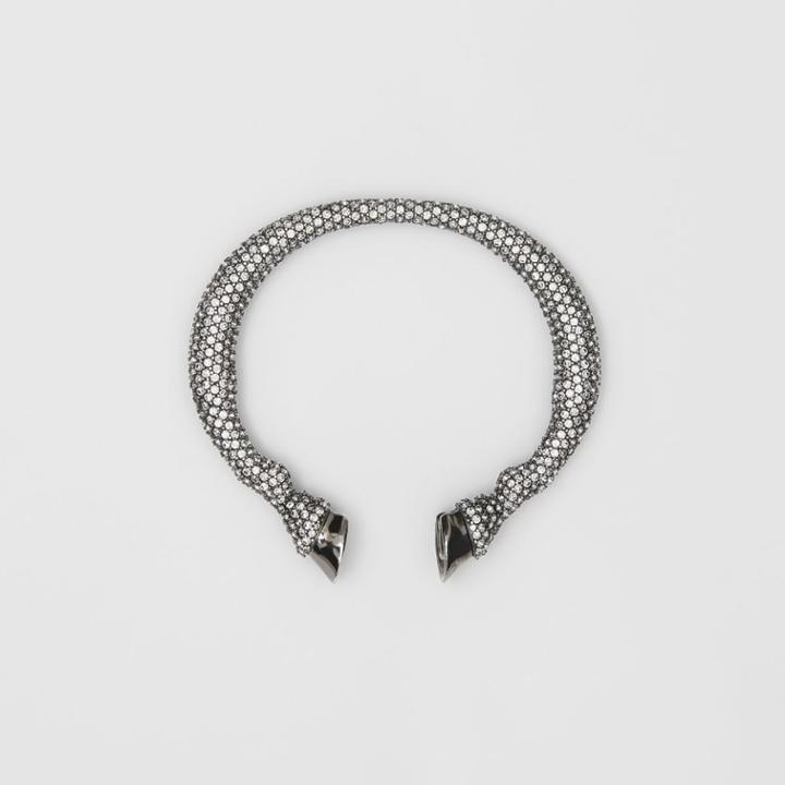 Burberry Burberry Crystal Ruthenium-plated Hoof Cuff, Black