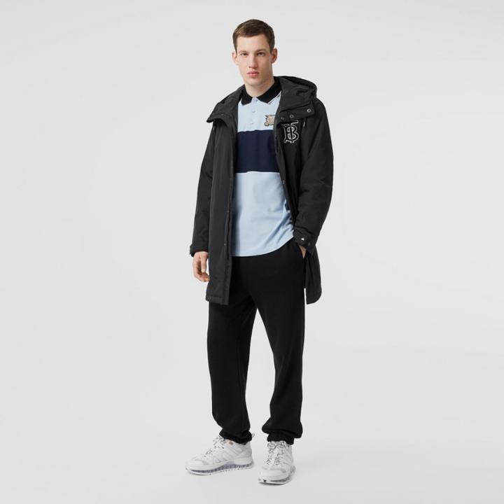 Burberry Burberry Monogram Motif Nylon Twill Hooded Coat, Size: 36, Black