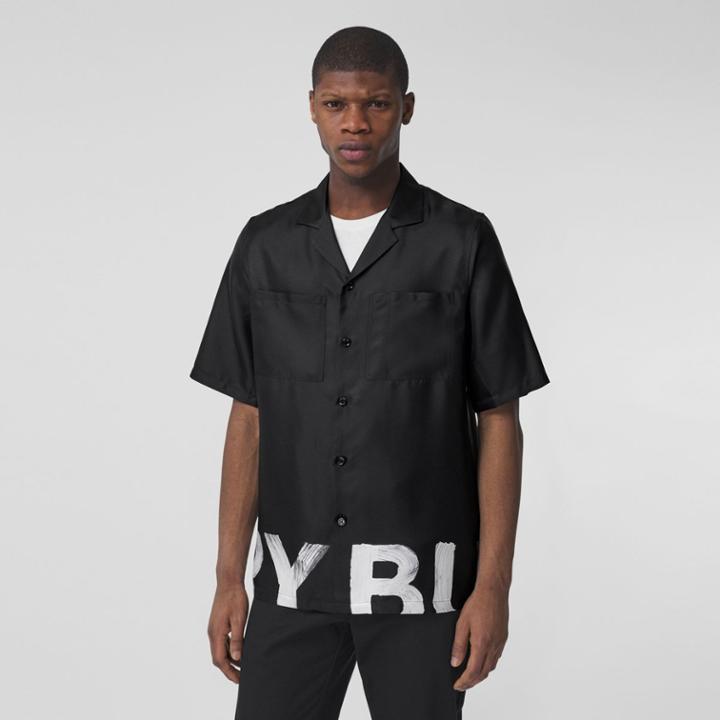 Burberry Burberry Short-sleeve Logo Print Silk Shirt