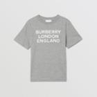 Burberry Burberry Childrens Logo Print Cotton T-shirt, Size: 12y, Grey