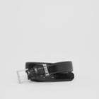Burberry Burberry Chain Detail Horseferry Print Coated Canvas Belt, Black