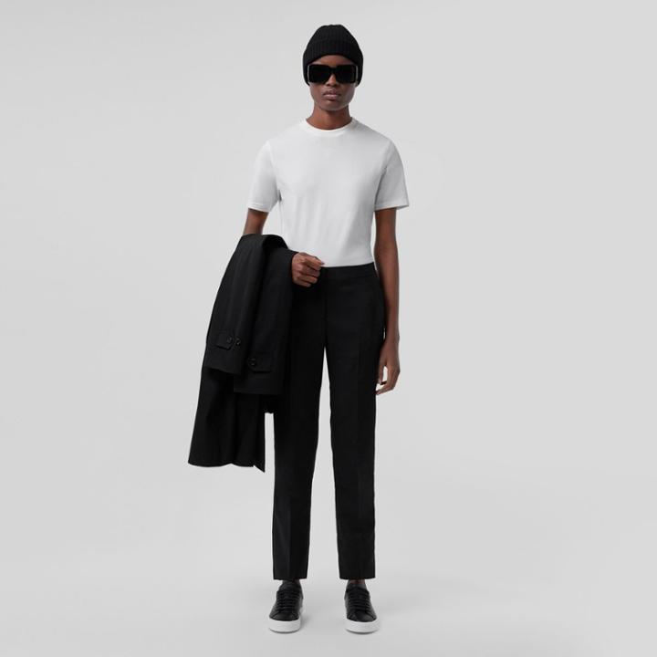 Burberry Burberry Embroidered Monogram Motif Cotton T-shirt