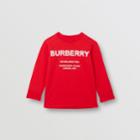 Burberry Burberry Childrens Long-sleeve Horseferry Print Cotton Top, Size: 14y, Red