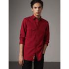 Burberry Burberry Lightweight Cotton Flannel Shirt, Size: M, Red