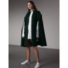 Burberry Burberry Domed Button Camel Hair Wool Cape, Blue
