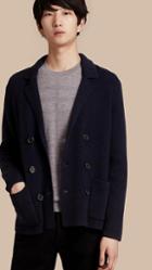 Burberry Double-breasted Ribbed Wool Cashmere Cardigan
