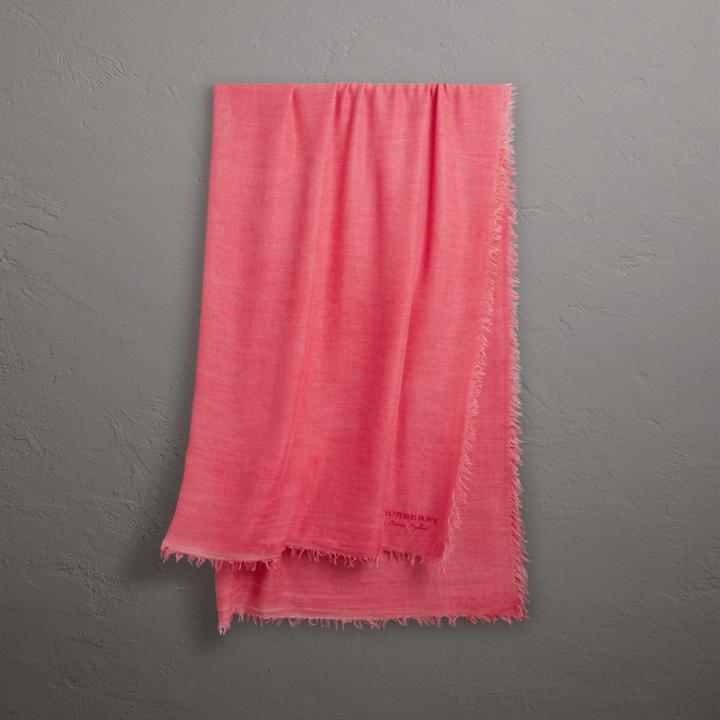 Burberry Burberry Embroidered Cashmere Cotton Scarf
