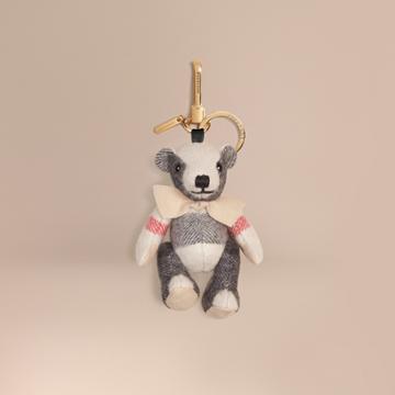 Burberry Burberry Thomas Bear Charm In Check Cashmere, Beige